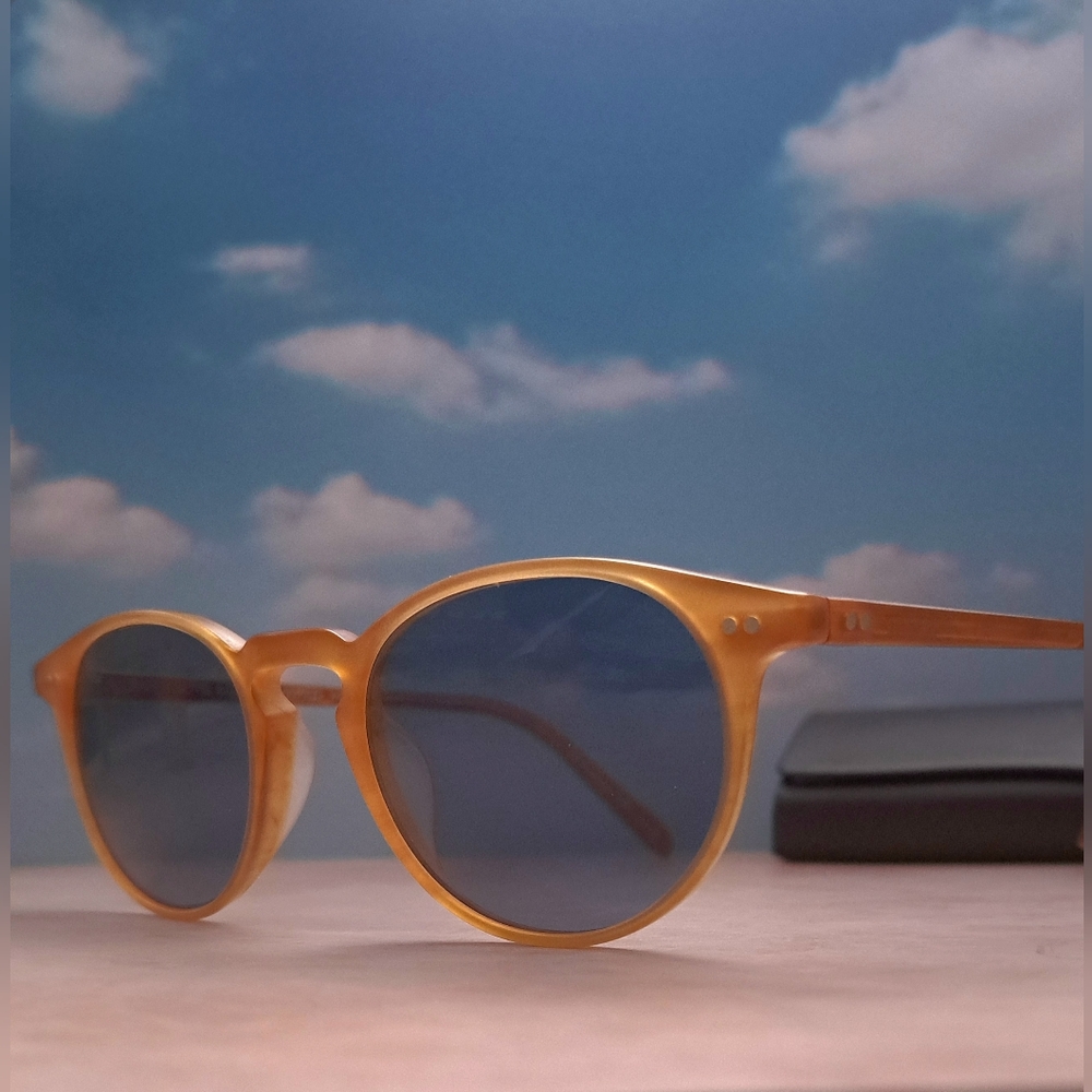 Oliver Peoples Riley Sun – Honey Amber Blue Glass Lenses - Picture 8 of 16